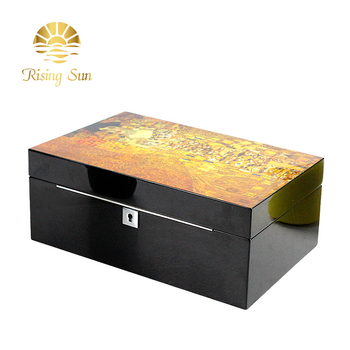 Κουτί αποθήκευσης κοσμημάτων — ξύλινο, διπλού επιπέδου με πολλαπλά επίπεδα για εμφάνιση; μάρκα Rising Sun