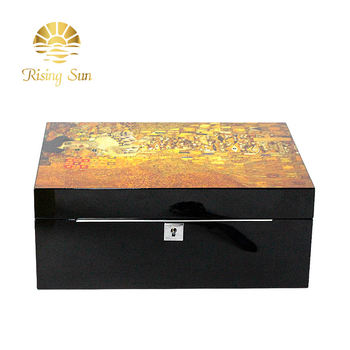 Κουτί αποθήκευσης κοσμημάτων — ξύλινο, διπλού επιπέδου με πολλαπλά επίπεδα για εμφάνιση; μάρκα Rising Sun
