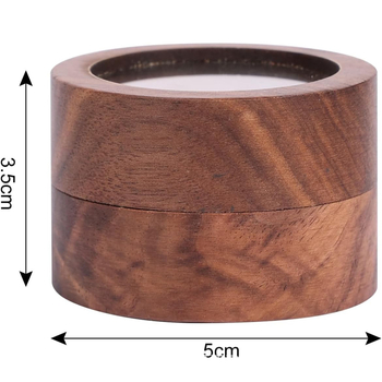 Ξύλινο κουτί κοσμημάτων από καρυδόξυλο, στρογγυλό, επιτραπέζιο, ιαπωνικού στυλ, σκληρό, μονόχρωμο