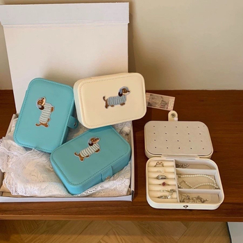 Κουτί αποθήκευσης κοσμημάτων με Νταχσούντ σε Instagram στυλ, κεντημένο, μεγάλη χωρητικότητα για σκουλαρίκια και αλυσίδες