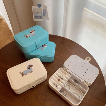 Κουτί αποθήκευσης κοσμημάτων με Νταχσούντ σε Instagram στυλ, κεντημένο, μεγάλη χωρητικότητα για σκουλαρίκια και αλυσίδες