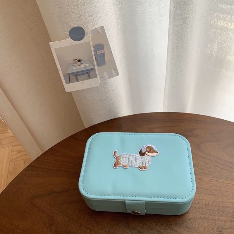 Κουτί αποθήκευσης κοσμημάτων με Νταχσούντ σε Instagram στυλ, κεντημένο, μεγάλη χωρητικότητα για σκουλαρίκια και αλυσίδες