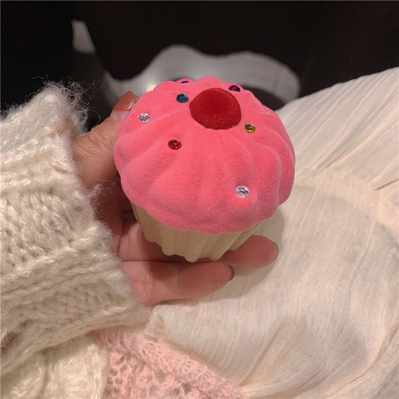 Κουτί κοσμημάτων από βελούδο, χαριτωμένο στυλ κινουμένων σχεδίων, σκληρή κατασκευή, μοτίβο μονόχρωμο