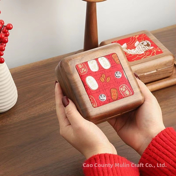 Ξύλινο κουτί κοσμημάτων αντίκα, εθνοτικό στυλ, μονόχρωμο σχέδιο, σκληρή κατασκευή, προσαρμόσιμο