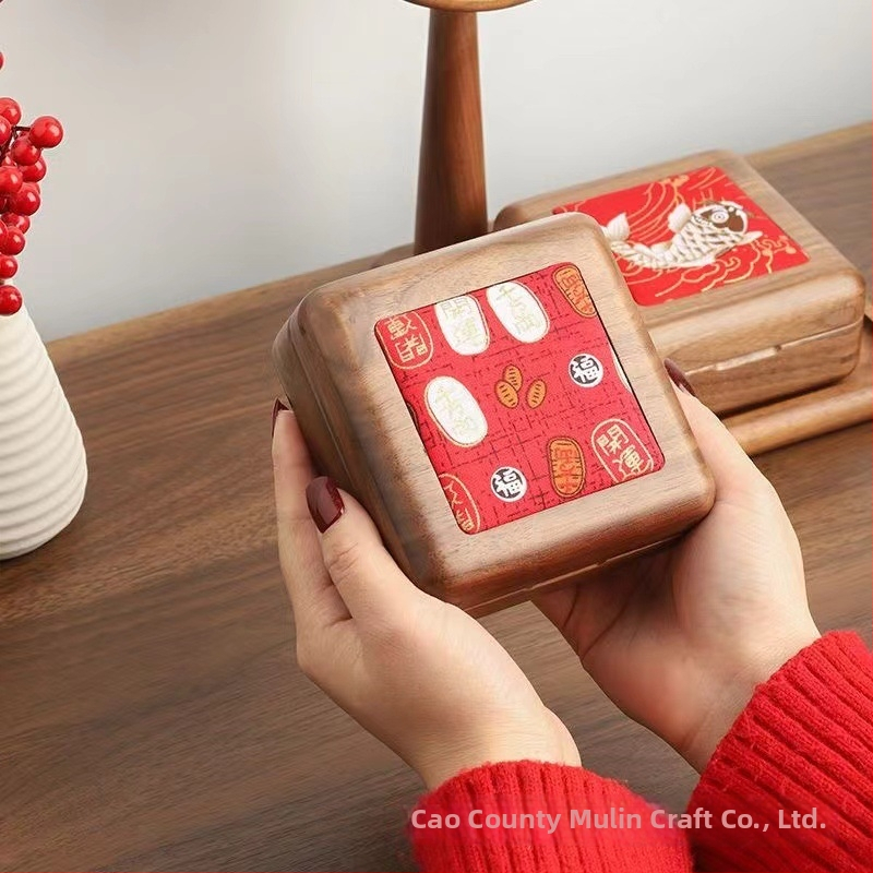 Ξύλινο κουτί κοσμημάτων αντίκα, εθνοτικό στυλ, μονόχρωμο σχέδιο, σκληρή κατασκευή, προσαρμόσιμο
