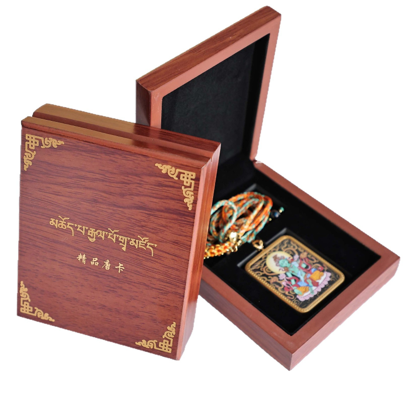 Drvena kutija za nakit u Thangka stilu za pohranu i izlaganje ogrlica i privjesaka