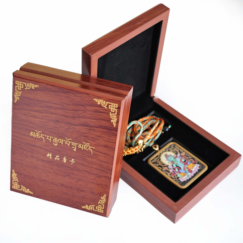 Drvena kutija za nakit u Thangka stilu za pohranu i izlaganje ogrlica i privjesaka