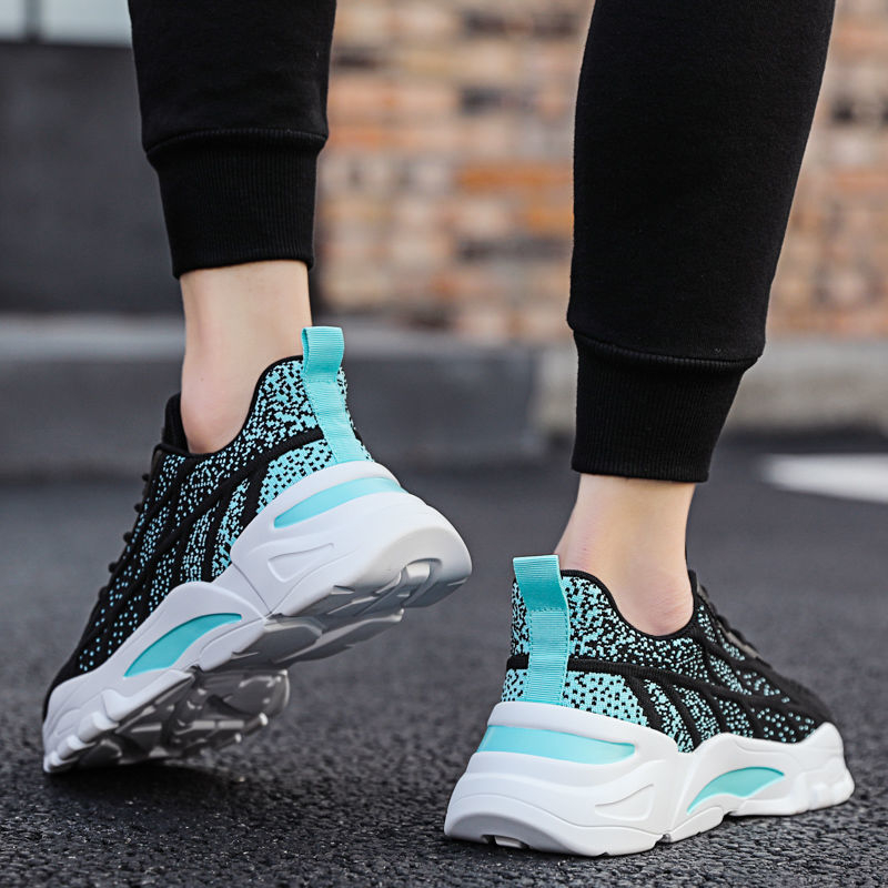 Muške sportske tenisice casual za svakodnevno nošenje s prozračnim mrežastim gornjim dijelom, debelom EVA potplatom, niski profil, vezivanje šnura