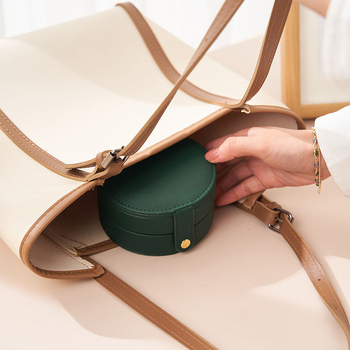 Okrugla kožna kutija za nakit, stalak za nakit, brenda Weiding (materijal: koža; namjena: skladištenje nakita; vrsta pakiranja: stalak za nakit; marka: Weiding)