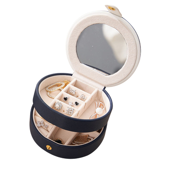 Okrugla kožna kutija za nakit, stalak za nakit, brenda Weiding (materijal: koža; namjena: skladištenje nakita; vrsta pakiranja: stalak za nakit; marka: Weiding)