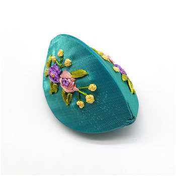 Κουτί κοσμημάτων για δαχτυλίδια με εθνο-ρετρό ύφασμα και κεντημένες κορδέλες; σκληρή θήκη, μοντέλο 009, Sanbao brocade.