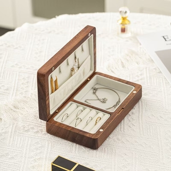 Κουτί κοσμημάτων hp187 — ξύλο καρυδιάς, εξατομικευμένο στυλ, προσαρμογή διαθέσιμη