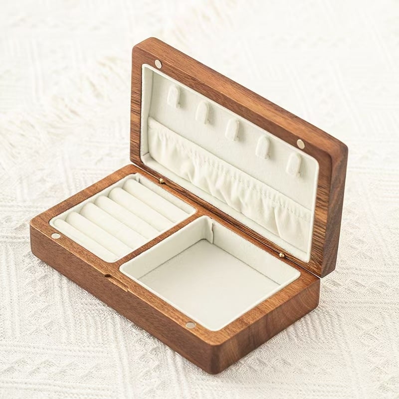 Κουτί κοσμημάτων hp187 — ξύλο καρυδιάς, εξατομικευμένο στυλ, προσαρμογή διαθέσιμη