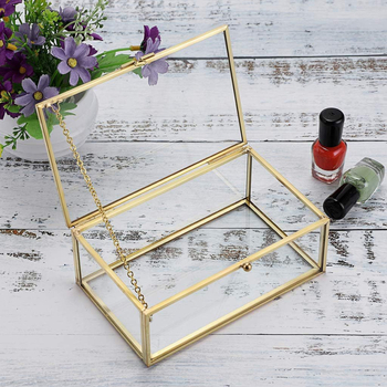 Κοσμηματοθήκη, ευρωπαϊκού στυλ γυάλινο σχέδιο (Covic S44a085; Glass+copper; Hard; Geometric)