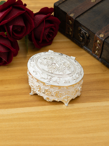 Κουτί κοσμημάτων από κράμα ψευδαργύρου, ευρωπαϊκού στυλ με μοτίβο ρόδου, χειροποίητα ζωγραφισμένο, διακόσμηση γάμου