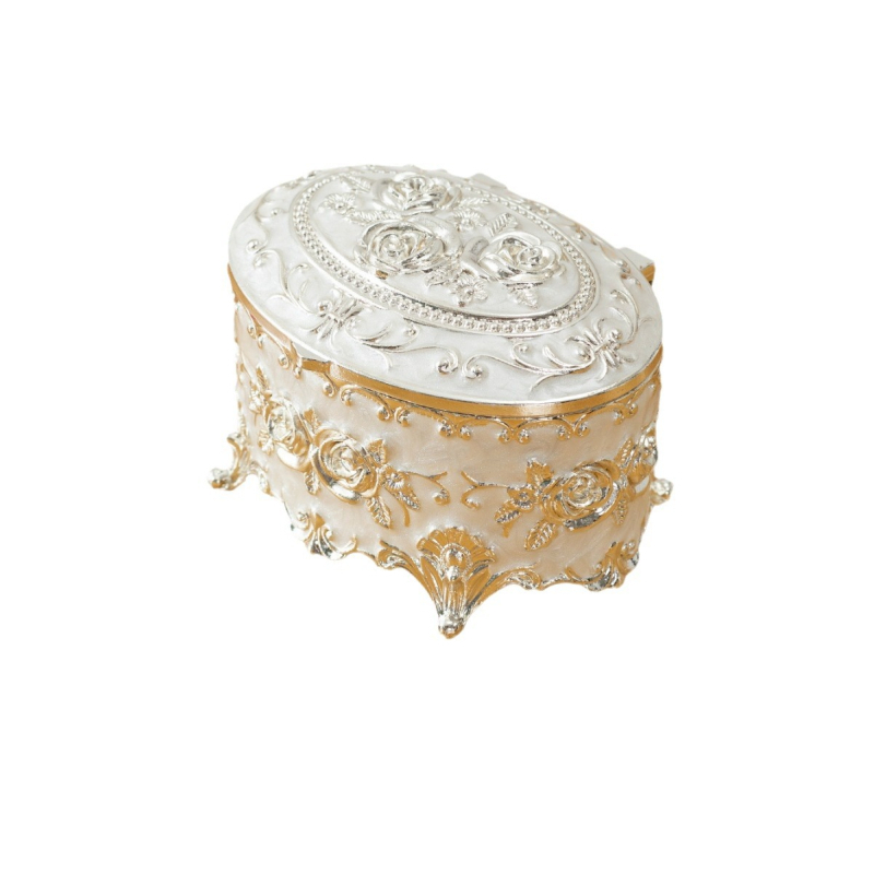 Κουτί κοσμημάτων από κράμα ψευδαργύρου, ευρωπαϊκού στυλ με μοτίβο ρόδου, χειροποίητα ζωγραφισμένο, διακόσμηση γάμου