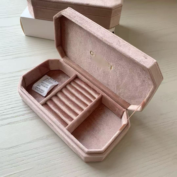 Ροζ βελούδινο κουτί κοσμημάτων – μοντέλο SRA222, ABS υλικό, σκληρό περίβλημα, κατάλληλο δώρο για γάμους και ταξίδια