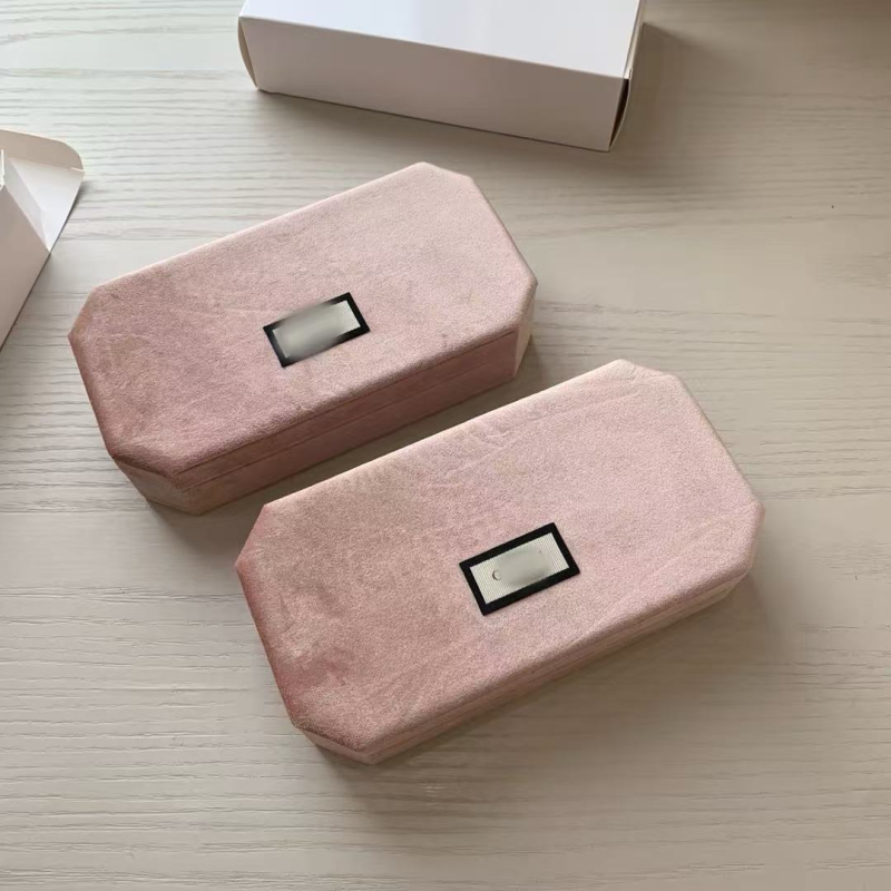 Ροζ βελούδινο κουτί κοσμημάτων – μοντέλο SRA222, ABS υλικό, σκληρό περίβλημα, κατάλληλο δώρο για γάμους και ταξίδια