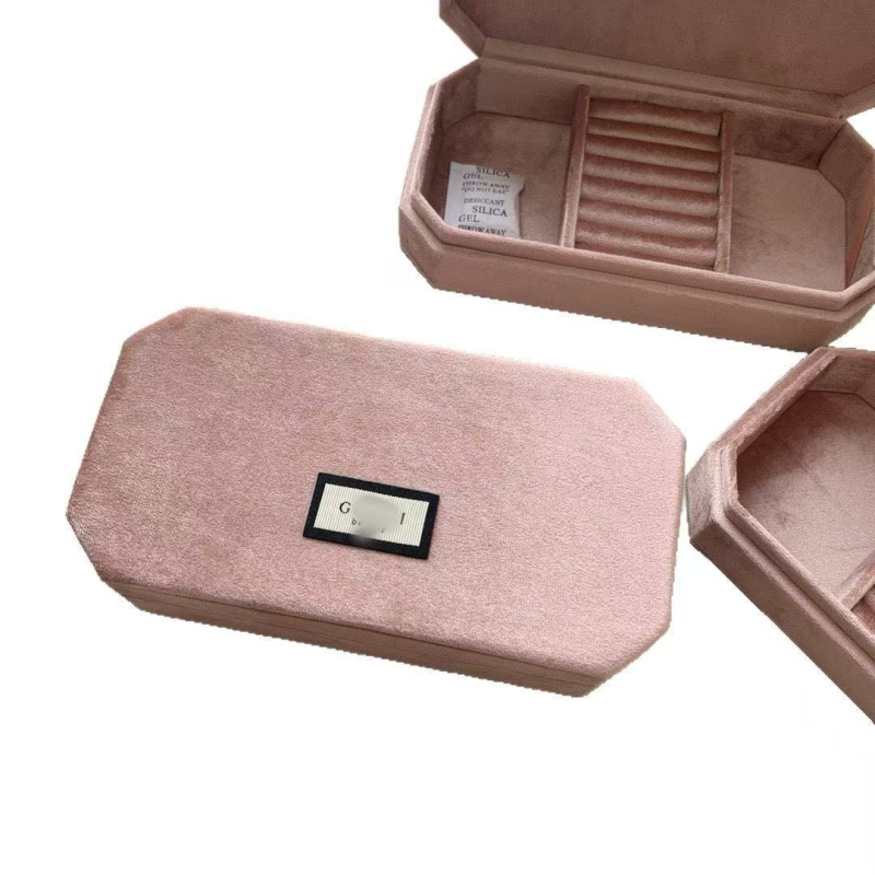 Ροζ βελούδινο κουτί κοσμημάτων – μοντέλο SRA222, ABS υλικό, σκληρό περίβλημα, κατάλληλο δώρο για γάμους και ταξίδια