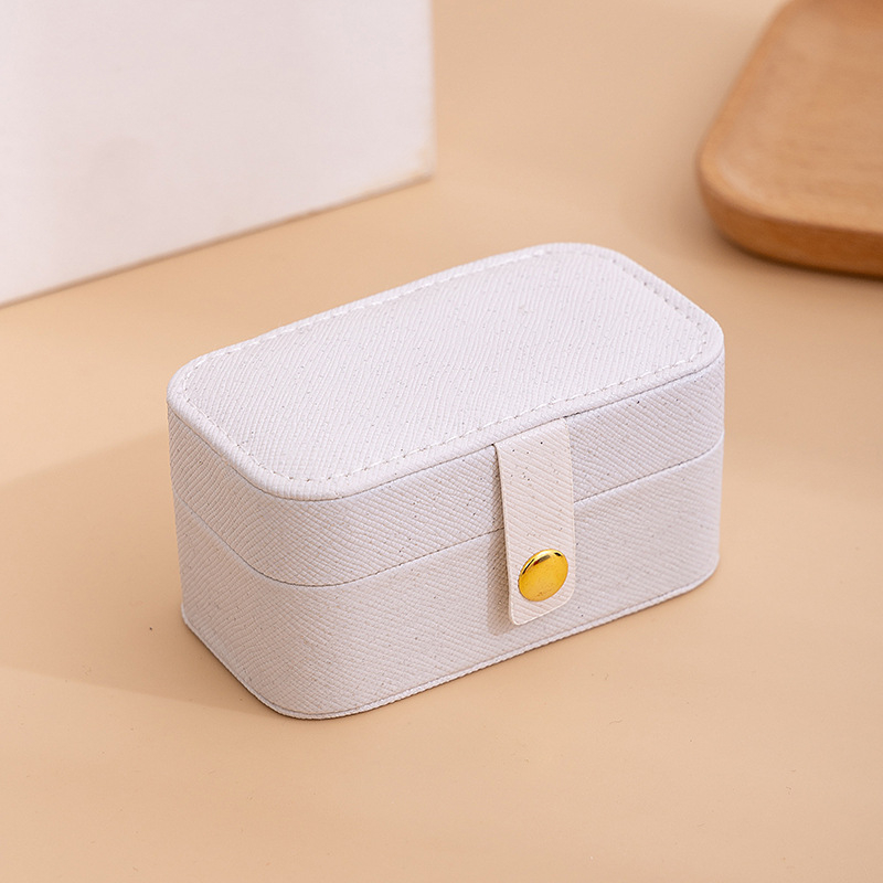 Mini kožna kutija za nakit s višebojnim perlastim završetkom, kompaktni organizator za naušnice, ogrlice, prstene i ruž; Materijal: koža; Stil: Sweet Lady; Vzor: jednobojan; Mogućnost prilagodbe; Idealan poklon za vjenčanja i putovanja