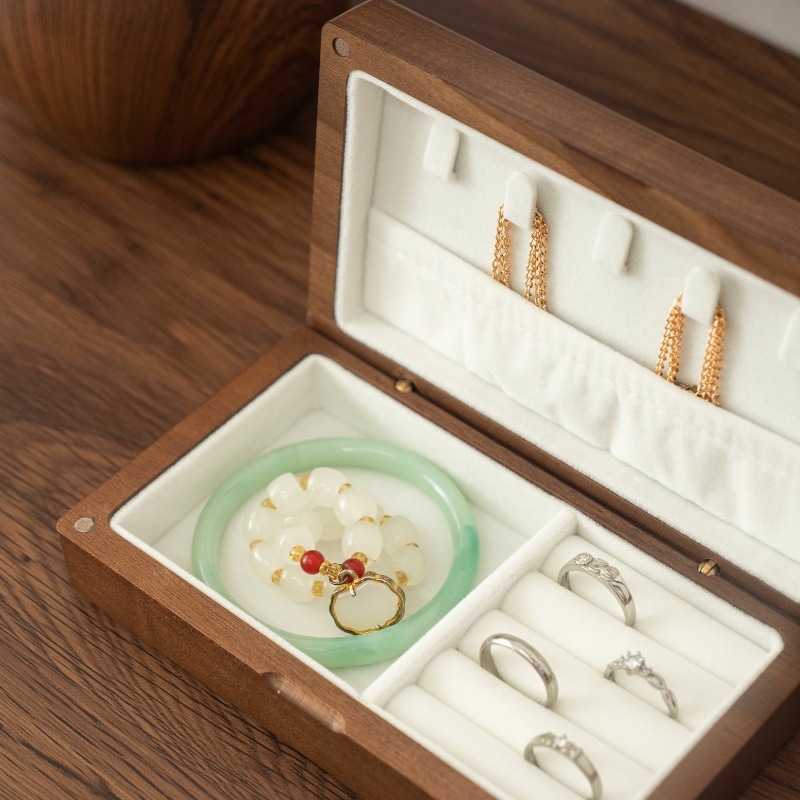 Ξύλινο κουτί κοσμημάτων, νέος κινεζικός στυλ, κατάλληλο για γάμους και ταξίδια