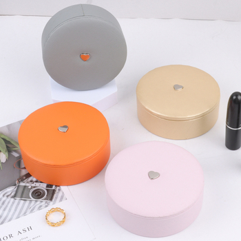 Ékszerdoboz, japán stílus, Modell 003, kör alakú saffiano textúrájú csúsztatós doboz