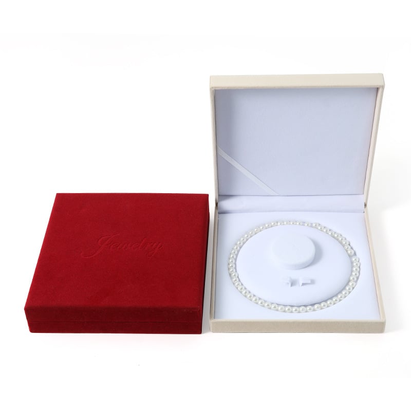 Kutija za bisernu ogrlicu s flanelnom unutrašnjosti, kružni dizajn srca, trodijelni set, pakiranje nakita