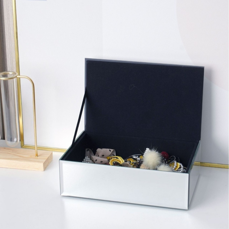 Kutija za nakit i kozmetiku sa ogledalom, stolni organizator za četke za šminku i ruževe