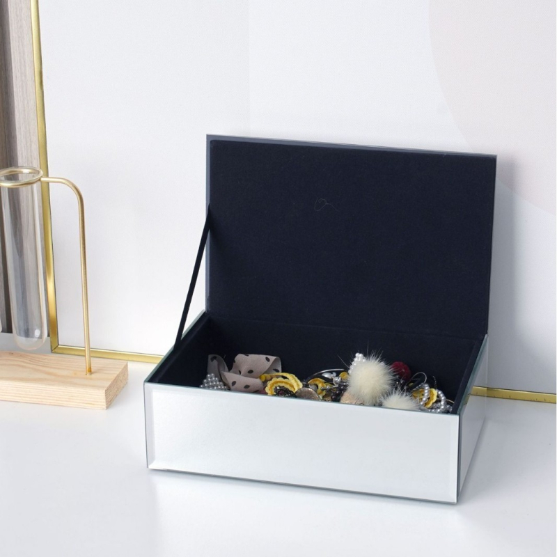 Kutija za nakit i kozmetiku sa ogledalom, stolni organizator za četke za šminku i ruževe