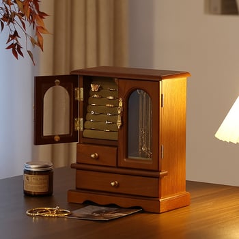 Kutija za nakit, drvena, kineskog stila, jednobojni uzorak, model Wg240504a