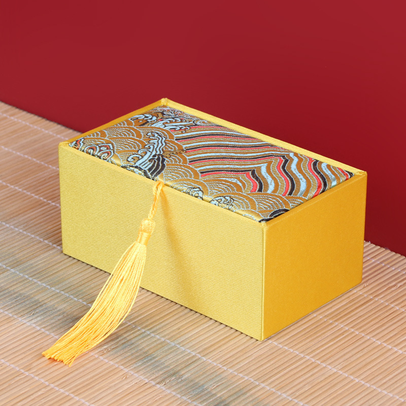 Kutija za nakit s Wenwan pakiranjem od oraha, kutija za budističke perle, retro brokat kutija i češalj (Materijal: Drugo; Stil: Tekstil; Tvrdoća: Tvrda)