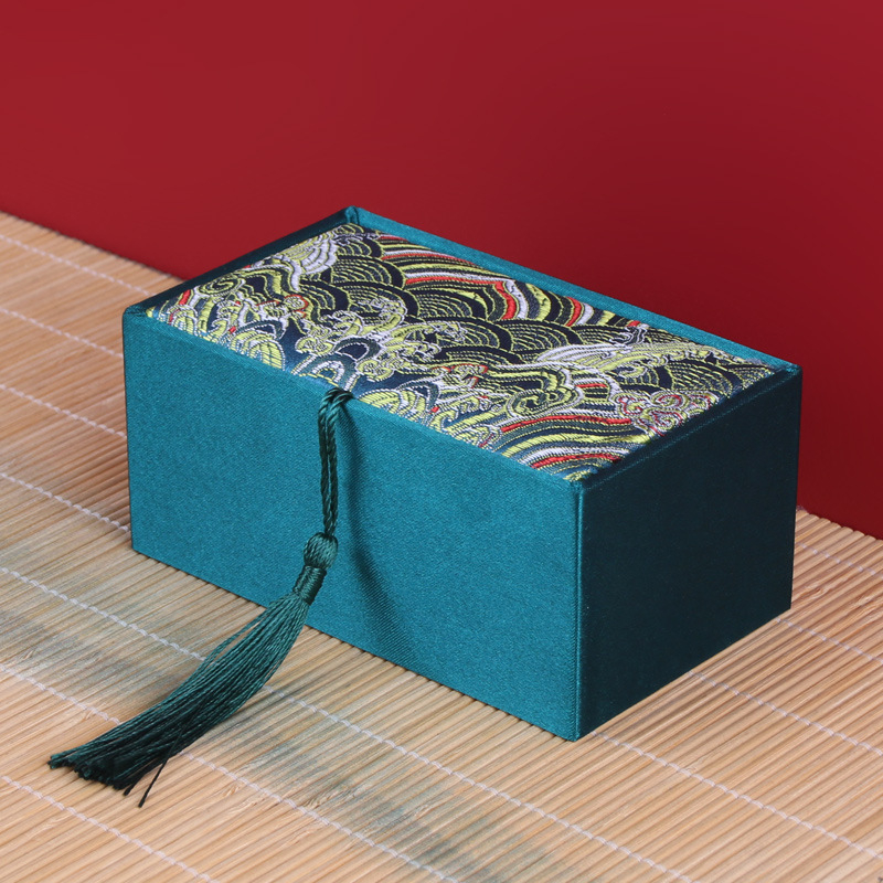 Kutija za nakit s Wenwan pakiranjem od oraha, kutija za budističke perle, retro brokat kutija i češalj (Materijal: Drugo; Stil: Tekstil; Tvrdoća: Tvrda)
