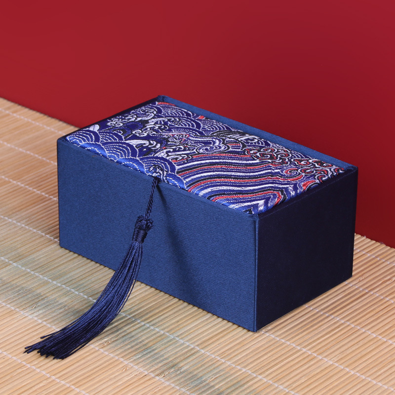 Kutija za nakit s Wenwan pakiranjem od oraha, kutija za budističke perle, retro brokat kutija i češalj (Materijal: Drugo; Stil: Tekstil; Tvrdoća: Tvrda)