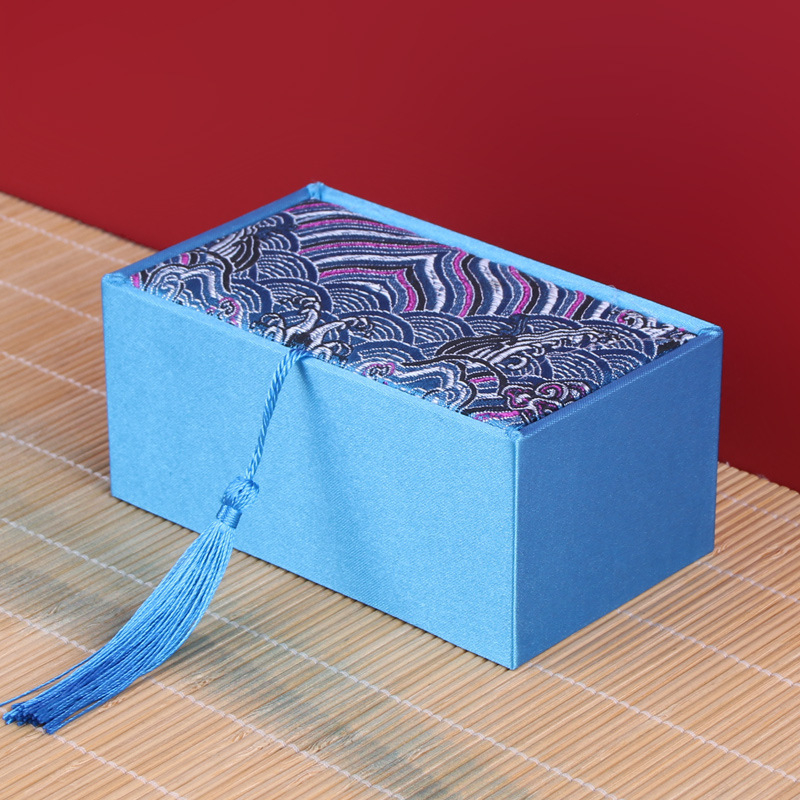 Kutija za nakit s Wenwan pakiranjem od oraha, kutija za budističke perle, retro brokat kutija i češalj (Materijal: Drugo; Stil: Tekstil; Tvrdoća: Tvrda)