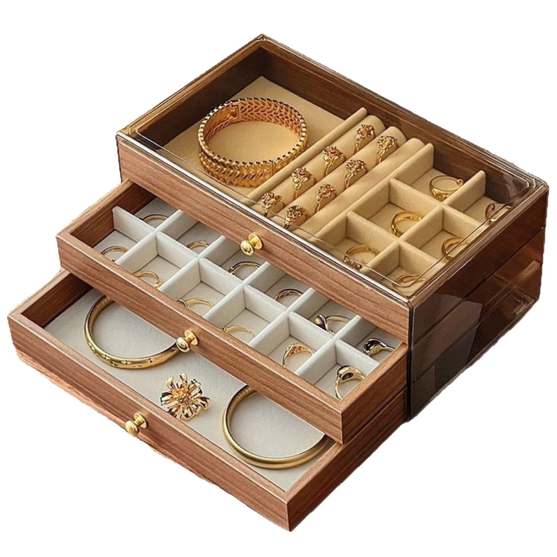 Kutija za nakit s uzorkom orahovog drveta (Brend: Unique; Model: 1861; Materijal: Drvo; Stil: Leisure)