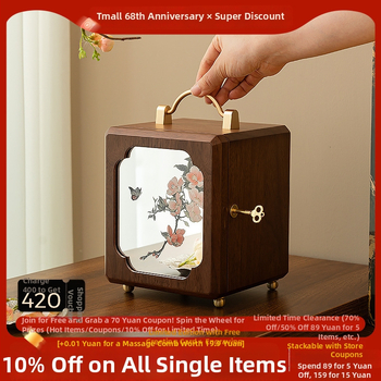 Cutie de bijuterii din lemn cu lacăt – construcție dură, stil cutie cadou, model Yc250504a