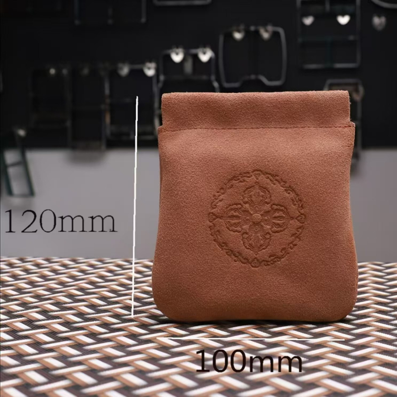 Kožna Wenwan torba za male predmete i pohranu nakita, moguć ispis loga, kutijasto pakiranje, retro brokatni dizajn