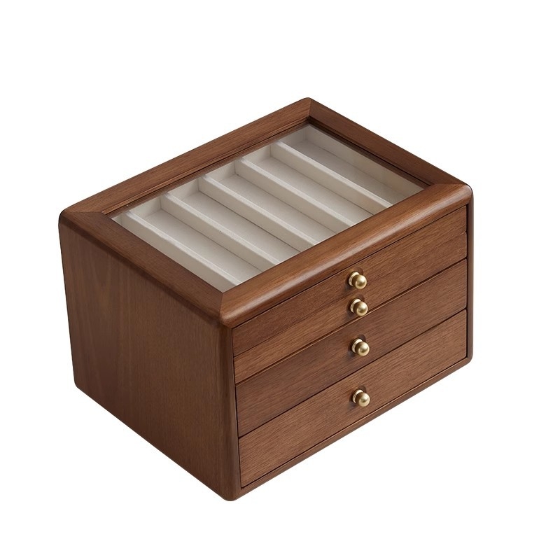 Drvena kutija za nakit s čvrstom konstrukcijom, retro stil, model HTM-09-03A