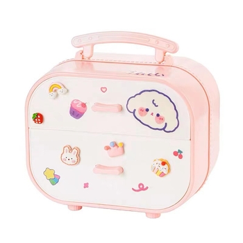 Cutie pentru accesorii de păr | Plastic | Stil Cartoon Cute | Carcasă rigidă | Model monocrom