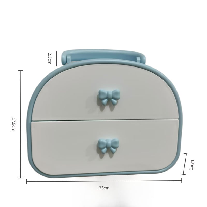 Cutie pentru accesorii de păr | Plastic | Stil Cartoon Cute | Carcasă rigidă | Model monocrom