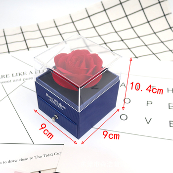 Prozirna plastična kutija za nakit s motivom ruže za prstenje i lančiće (Materijal: plastika; Svrha: pakiranje ogrlica/pedantija; Tip pakiranja: karton; Razina pakiranja: prodajno pakiranje; Podrijetlo: Guangdong)