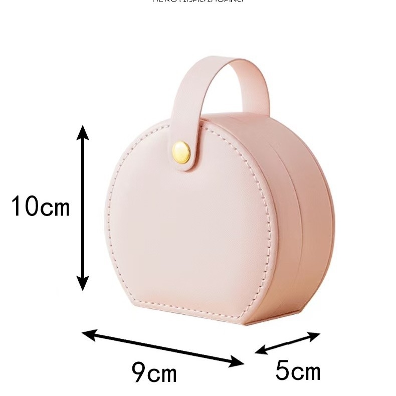 LG7305 prijenosna polukružna kutija za nakit, za prstene, ogrlice i naušnice, Cortical materijal, japanski stil, tvrda