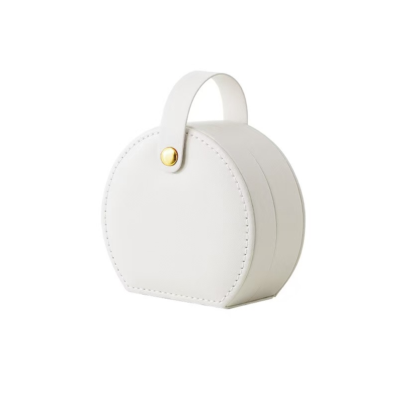 LG7305 prijenosna polukružna kutija za nakit, za prstene, ogrlice i naušnice, Cortical materijal, japanski stil, tvrda