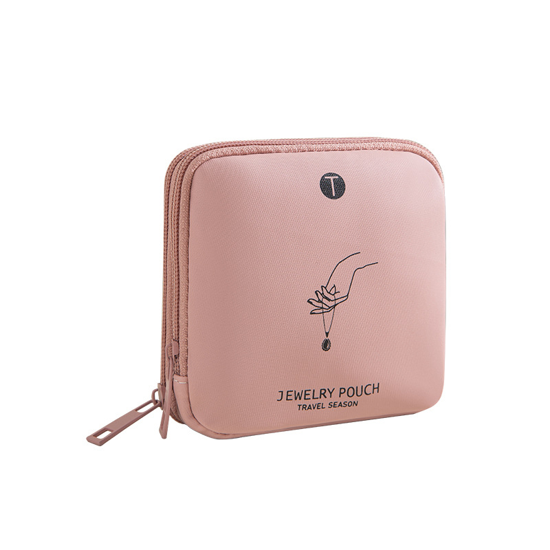 Geantă pentru bijuterii, design clutch portabil, moale, structură multistrat din țesătură twill și piele întoarsă