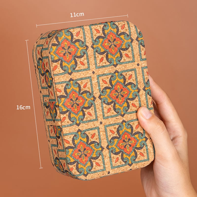 Wanli kutija za nakit — srednja retro kutija za pohranu, PU+density board, čvrsta konstrukcija, motiv crtani