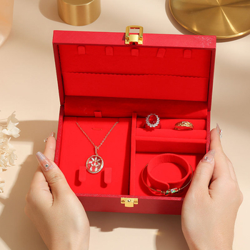 ZEBO PAK Θήκη Κοσμημάτων από φλάνελ με διπλό συρτάρι και καθρέφτη – για βραχιόλια, δαχτυλίδια και μενταγιόν