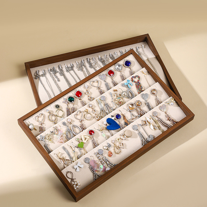 Drvena ploča za izlaganje nakita s prugastim uzorkom, ležerni stil, prilagodljivo