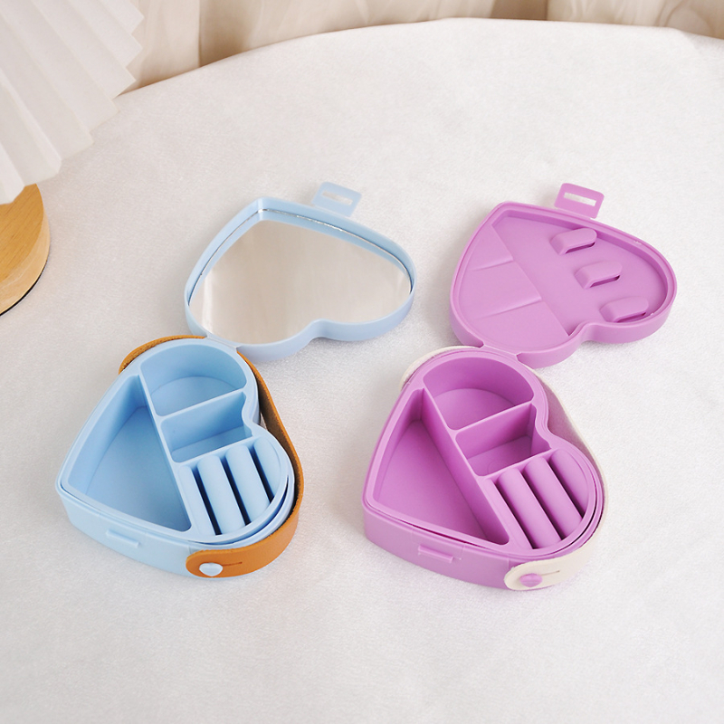 Cutie de bijuterii, stil Sweet Lady, portabilă, cu oglindă (Material ABS; Duritate: tare; Personalizare disponibilă)