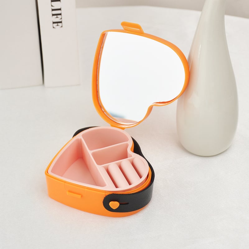 Cutie de bijuterii, stil Sweet Lady, portabilă, cu oglindă (Material ABS; Duritate: tare; Personalizare disponibilă)