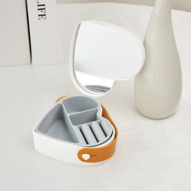 Cutie de bijuterii, stil Sweet Lady, portabilă, cu oglindă (Material ABS; Duritate: tare; Personalizare disponibilă)